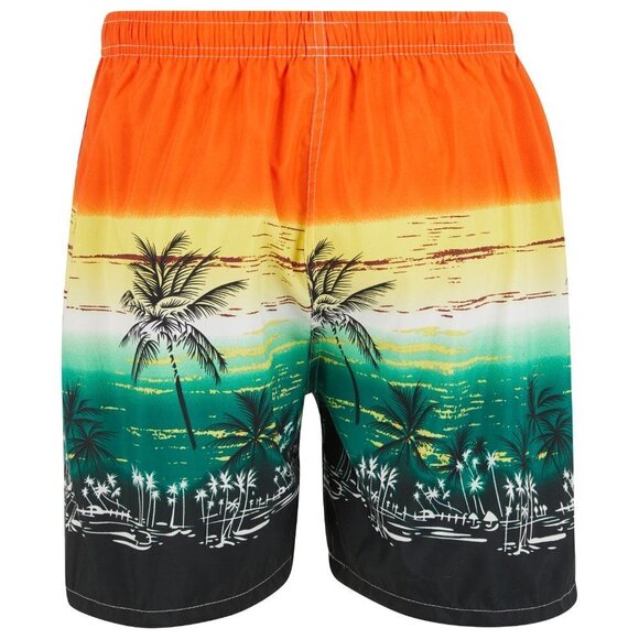 Men's Swim Trunks, Men Swimming Shorts,  Beach Board Bathing Suit, Sunrise Print - Picture 1 of 7